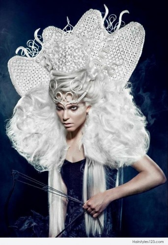 White Avant Garde Hairstyle