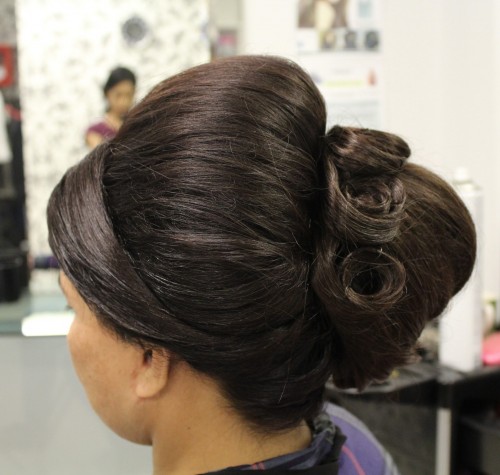 Black Beehive Updo