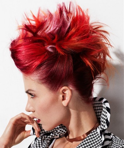 Crazy Red Funky Hairstyle