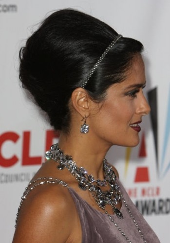 Salma Hayek Black Beehive Hairstyle