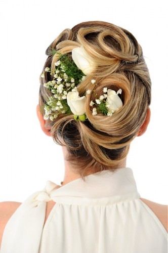 Updo With Flowers Hairstyle