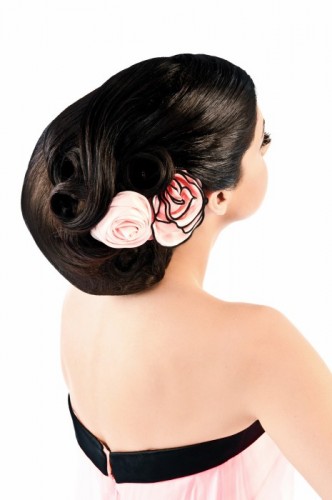 Updo With Flowers Hairstyle
