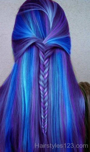 Blue Long Hairstyle