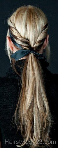 Head Scarf Ponytail Hairstyle