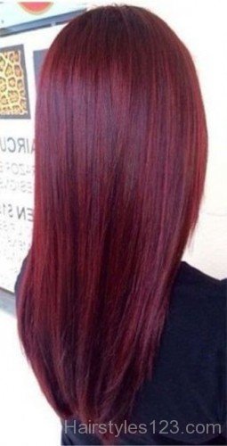 Straight Burgundy Hairstyle