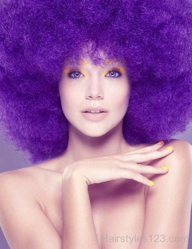 Afro Purple Hairstyle