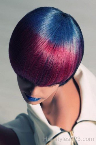 Blue & Pink Bob Hairstyle