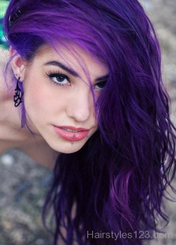 Purple Layered Hairstyle