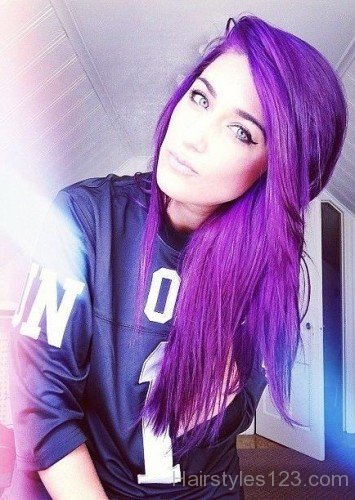 Purple Straight Hair