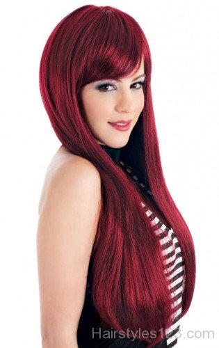 Burgundy Long Hairstyle