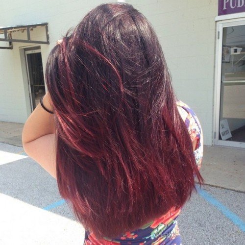 Burgundy Ombré Hairstyle