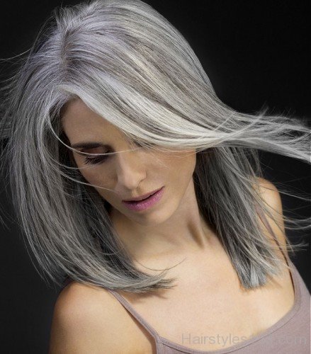 Grey Straight Hairstyle