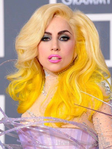 Lady GaGa Yellow Ombre Hairstyle