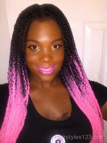 Micro Ombre Braids Hairstyle