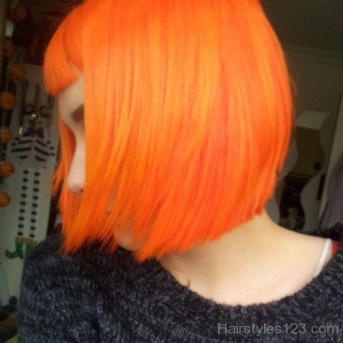 Orange Short Bob Hairstyle