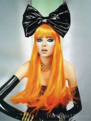 Orange Straight Hairstyle