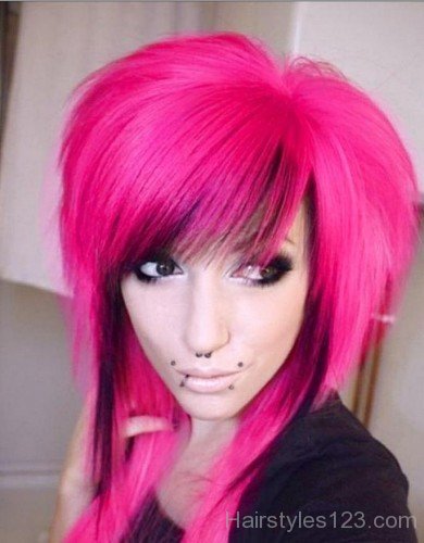 Pink Emo Hairstyle