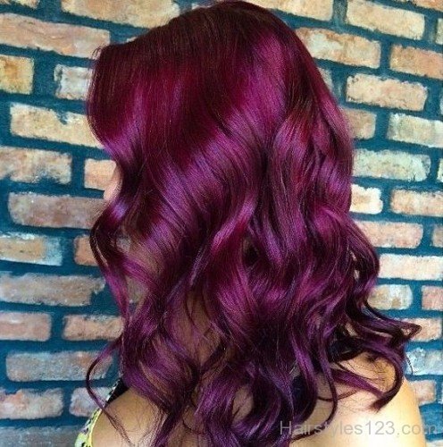 Purple Curly Hairstyle