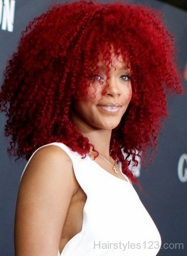 Red Spiral Perm Hairstyle