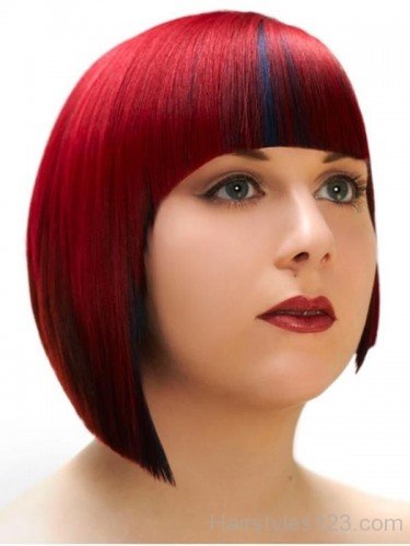 Red Stacked Bob Hairstyle