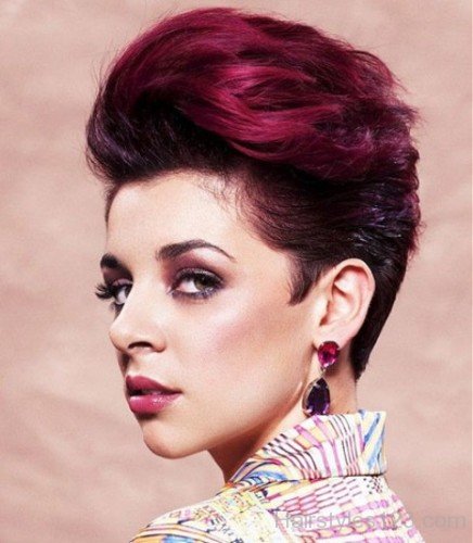 Short Purple Layered Hairstyle