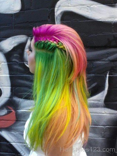 Straight Colored Hairstyle