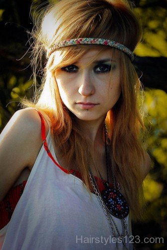 Beautiful Emo Hairstyle With Colored Hairs