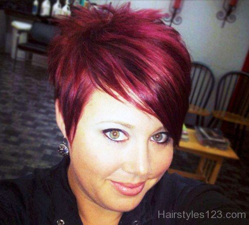 Funky Red Pixie Hairstyle