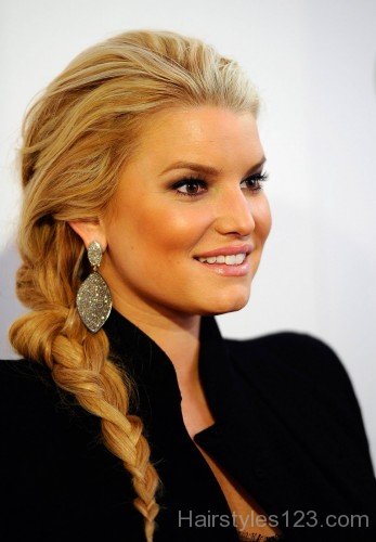 Braided Hairstyle With Blonde Color Hairs