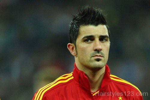 David Villa Funky Hairstyle