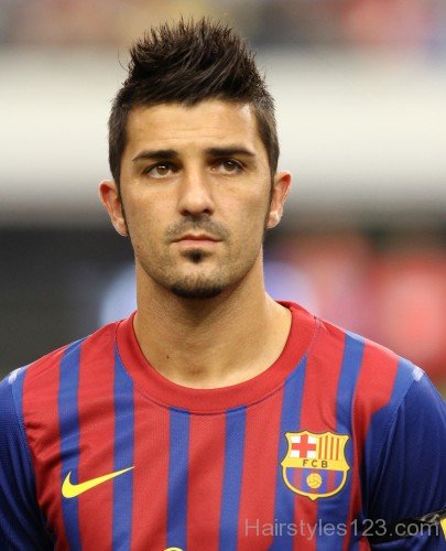 Funky Hairstyle Of David Villa