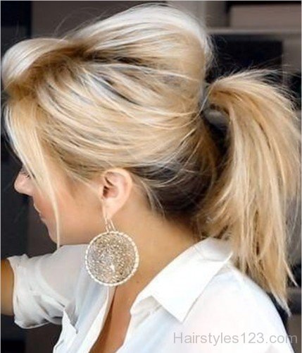Nice Puff Hairstyle With Colored Hairs