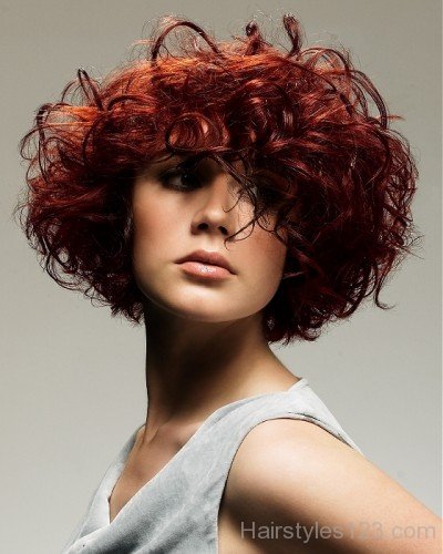 Red Curly Bob Hairstyle