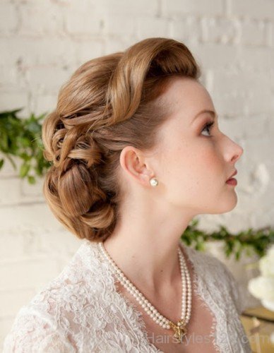 Retro Bun Wedding Hairstyle