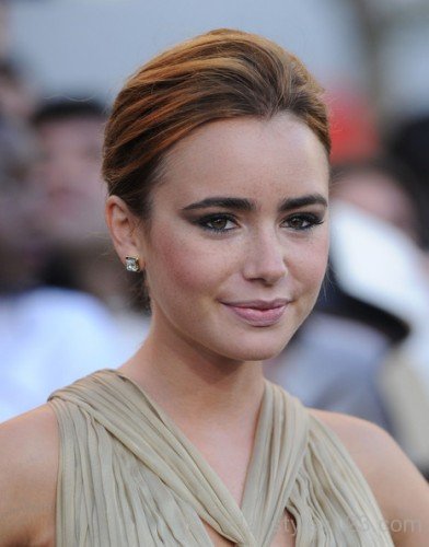 Beautiful Updo Hairstyle Of Lily Collins
