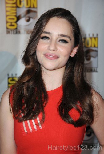 Emilia Clarke Long Layered Hairstyle