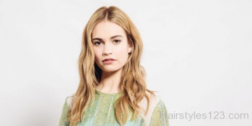 Lily James Blonde Hairstyle