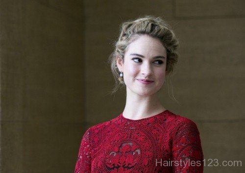 Lily James Prom Updo Hairstyle
