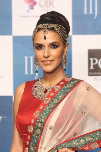 Neha Dhupia  Bun Hairstyle