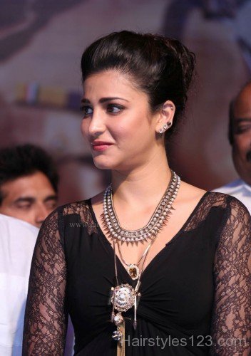 Shruti Hassan Bun Hairstyle