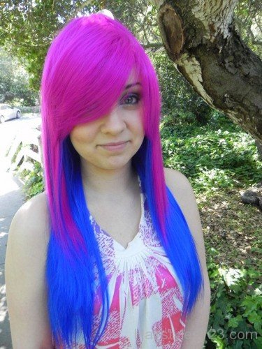 Blue & Pink Color Hairstyle