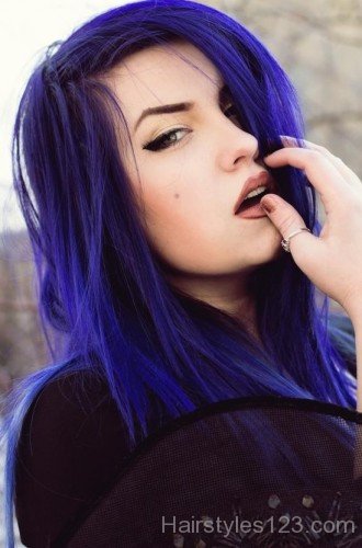 Blue Straight Hair
