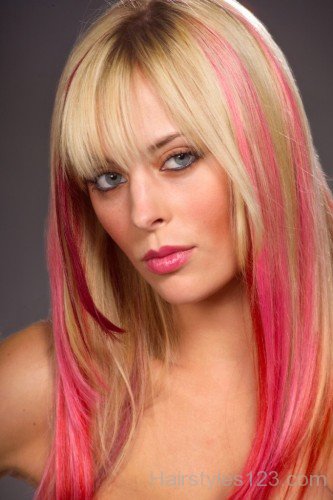 Colored Hairstyle With Bangs