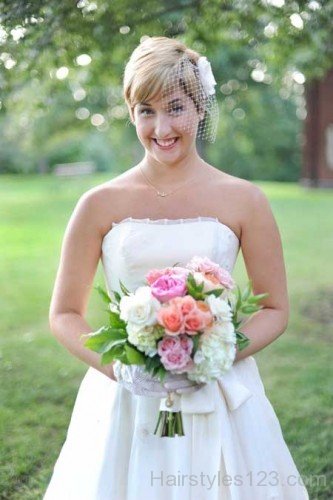 Cute Bridal Short Hairstyle