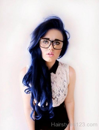 Dark Blue Long hairstyle