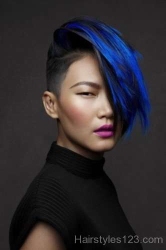 Funky Blue Hairstyle
