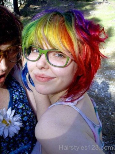 Funky Rainbow Colored Hair