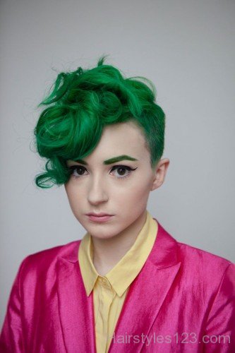 Green Short Haircut