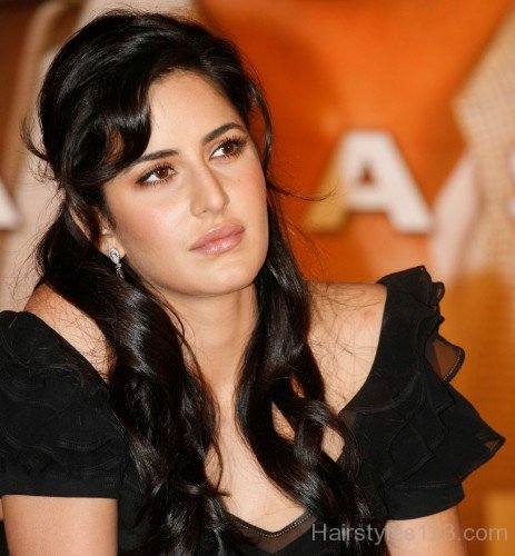 Katrina Kaif Half Pin Up Hairstyle