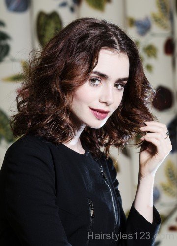 Lily Collins Loose Curls